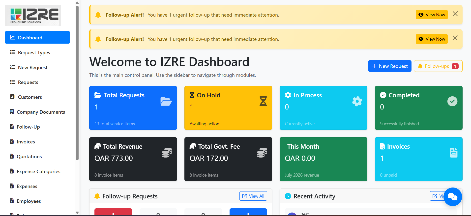 Dashboard Screenshot